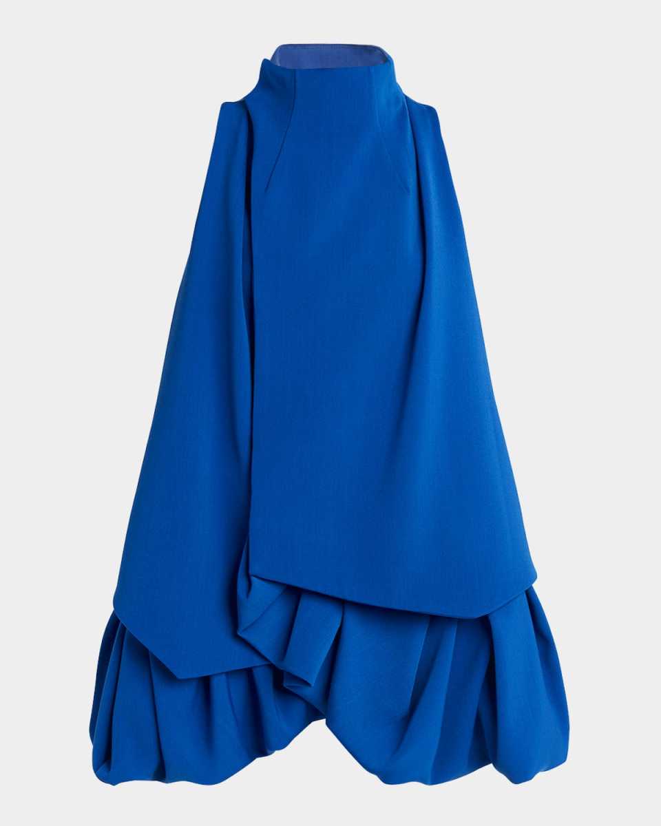 Ruffle Bubble-Hem Sleeveless Mini Dress